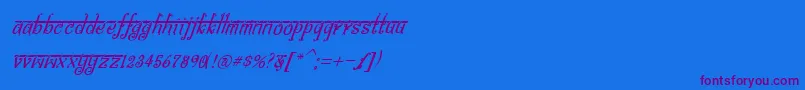 BitlingsraviItalic Font – Purple Fonts on Blue Background