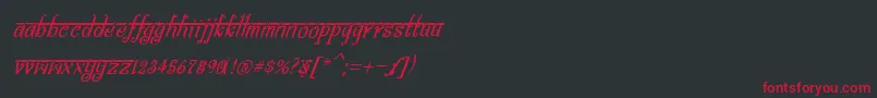 BitlingsraviItalic Font – Red Fonts on Black Background