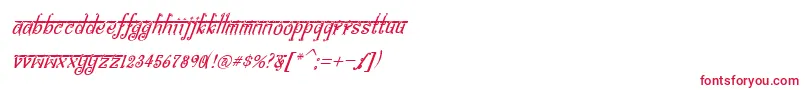 BitlingsraviItalic-fontti – punaiset fontit valkoisella taustalla