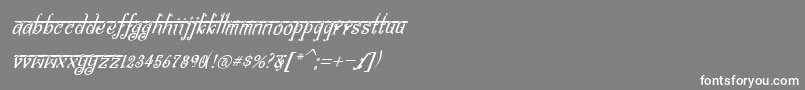 Fonte BitlingsraviItalic – fontes brancas em um fundo cinza