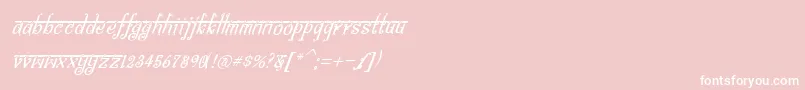 BitlingsraviItalic-Schriftart – Weiße Schriften auf rosa Hintergrund