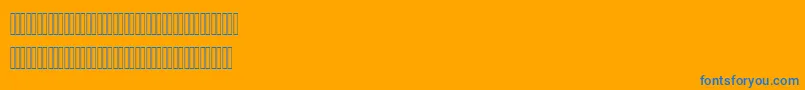 AhmedLatinFigures-Schriftart – Blaue Schriften auf orangefarbenem Hintergrund