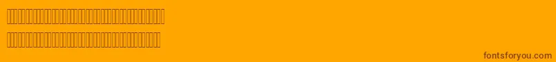 AhmedLatinFigures-fontti – ruskeat fontit oranssilla taustalla