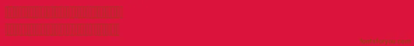 AhmedLatinFigures-fontti – ruskeat fontit punaisella taustalla