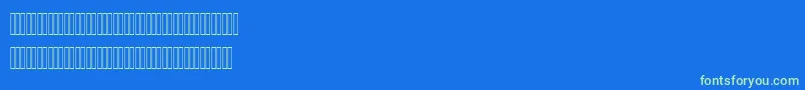 Czcionka AhmedLatinFigures – zielone czcionki na niebieskim tle