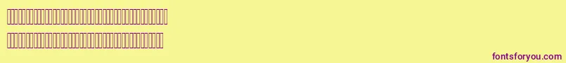 AhmedLatinFigures-fontti – violetit fontit keltaisella taustalla
