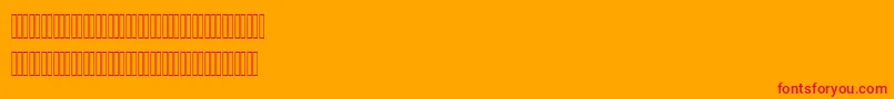 Czcionka AhmedLatinFigures – czerwone czcionki na pomarańczowym tle