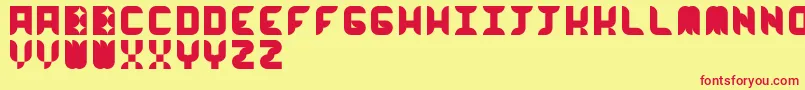 WorkworkworkBeta Font – Red Fonts on Yellow Background