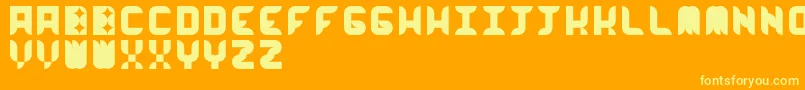 WorkworkworkBeta Font – Yellow Fonts on Orange Background