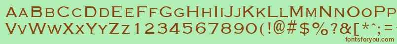 GraverplateRegular Font – Brown Fonts on Green Background