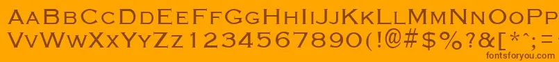 GraverplateRegular Font – Brown Fonts on Orange Background