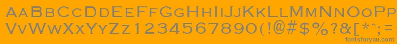 GraverplateRegular-Schriftart – Graue Schriften auf orangefarbenem Hintergrund