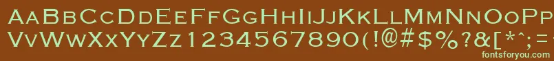 GraverplateRegular Font – Green Fonts on Brown Background