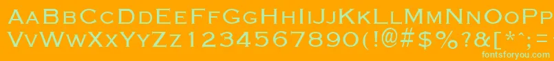 GraverplateRegular Font – Green Fonts on Orange Background