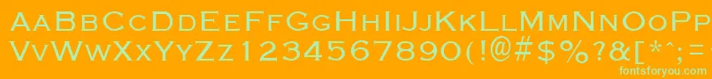 GraverplateRegular-Schriftart – Grüne Schriften auf orangefarbenem Hintergrund