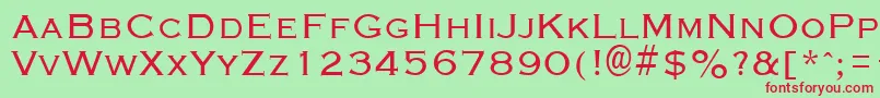 GraverplateRegular Font – Red Fonts on Green Background