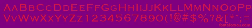 GraverplateRegular-Schriftart – Rote Schriften auf violettem Hintergrund