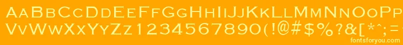 GraverplateRegular Font – Yellow Fonts on Orange Background
