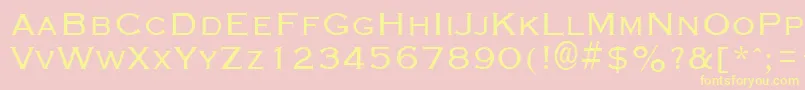 GraverplateRegular-Schriftart – Gelbe Schriften auf rosa Hintergrund