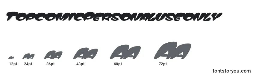 TopcomicPersonaluseonly Font Sizes