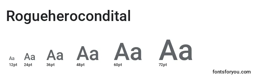 Rogueherocondital Font Sizes