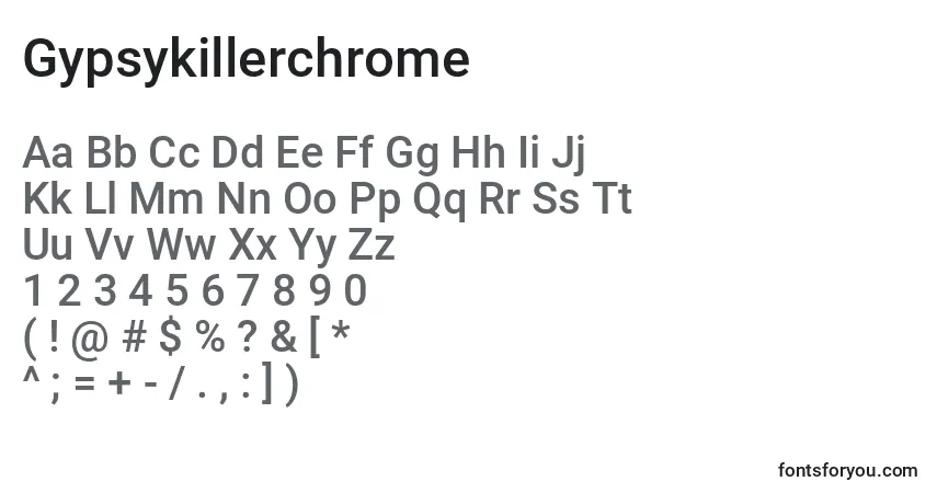 Шрифт Gypsykillerchrome – алфавит, цифры, специальные символы