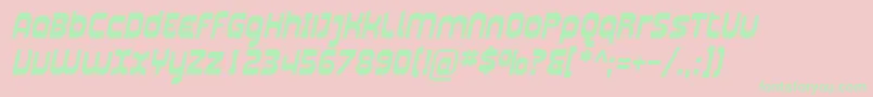 PlasmaticaBoldItalic-Schriftart – Grüne Schriften auf rosa Hintergrund