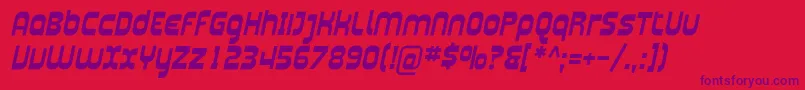 PlasmaticaBoldItalic Font – Purple Fonts on Red Background