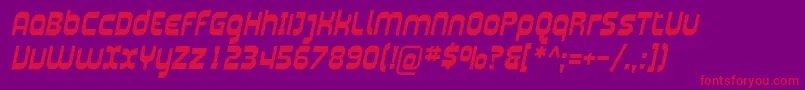 PlasmaticaBoldItalic Font – Red Fonts on Purple Background