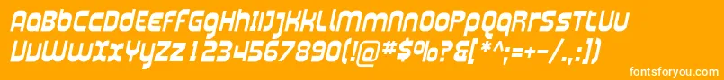 PlasmaticaBoldItalic Font – White Fonts on Orange Background