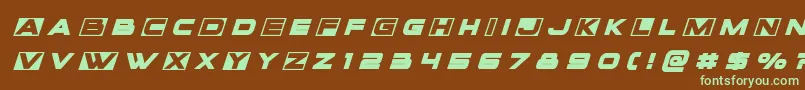 Voxboxtitleital-fontti – vihreät fontit ruskealla taustalla