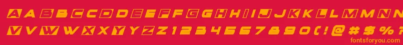 フォントVoxboxtitleital – 赤い背景にオレンジの文字