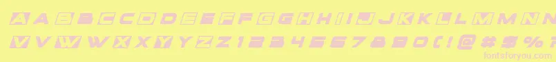 Voxboxtitleital-fontti – vaaleanpunaiset fontit keltaisella taustalla