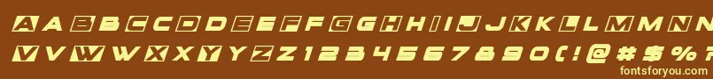 Voxboxtitleital-fontti – keltaiset fontit ruskealla taustalla
