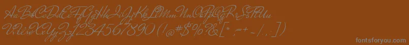 MrDehaviland-Schriftart – Graue Schriften auf braunem Hintergrund