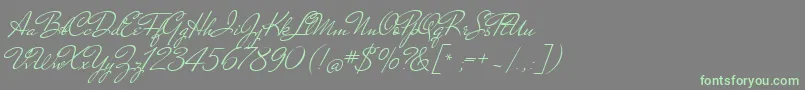 MrDehaviland-Schriftart – Grüne Schriften auf grauem Hintergrund