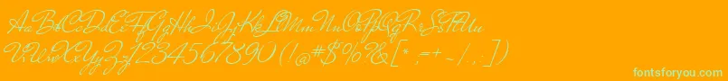 MrDehaviland-fontti – vihreät fontit oranssilla taustalla
