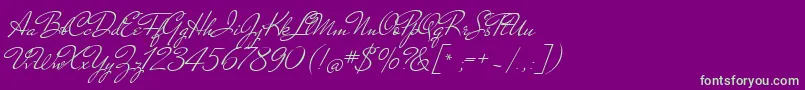 MrDehaviland Font – Green Fonts on Purple Background