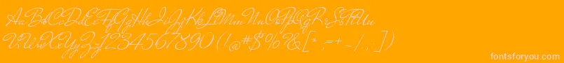 MrDehaviland-Schriftart – Rosa Schriften auf orangefarbenem Hintergrund