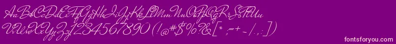 MrDehaviland-Schriftart – Rosa Schriften auf violettem Hintergrund