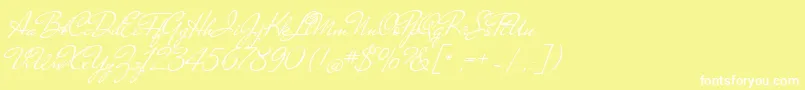 MrDehaviland Font – White Fonts on Yellow Background