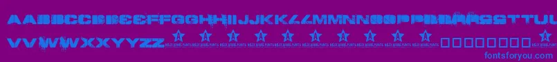 ToySoldiers Font – Blue Fonts on Purple Background
