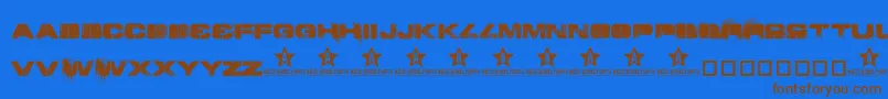 ToySoldiers Font – Brown Fonts on Blue Background