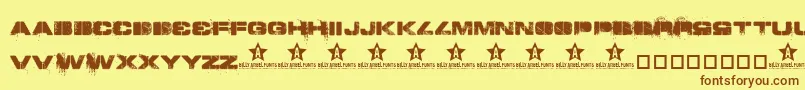 ToySoldiers Font – Brown Fonts on Yellow Background