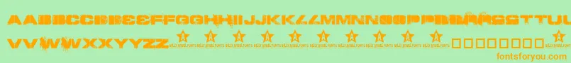 ToySoldiers Font – Orange Fonts on Green Background