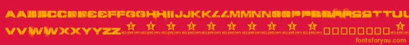 ToySoldiers Font – Orange Fonts on Red Background