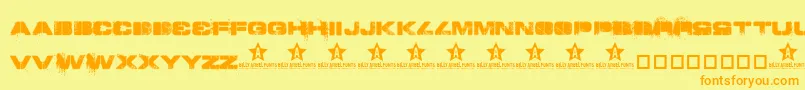 Lisätietoja ToySoldiers-fontista ToySoldiers-fontti – oranssit fontit keltaisella taustalla