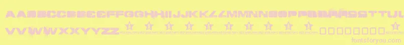ToySoldiers Font – Pink Fonts on Yellow Background