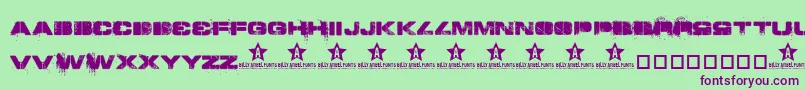 ToySoldiers Font – Purple Fonts on Green Background