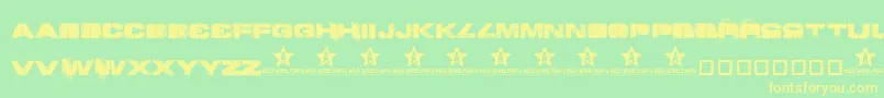 ToySoldiers Font – Yellow Fonts on Green Background